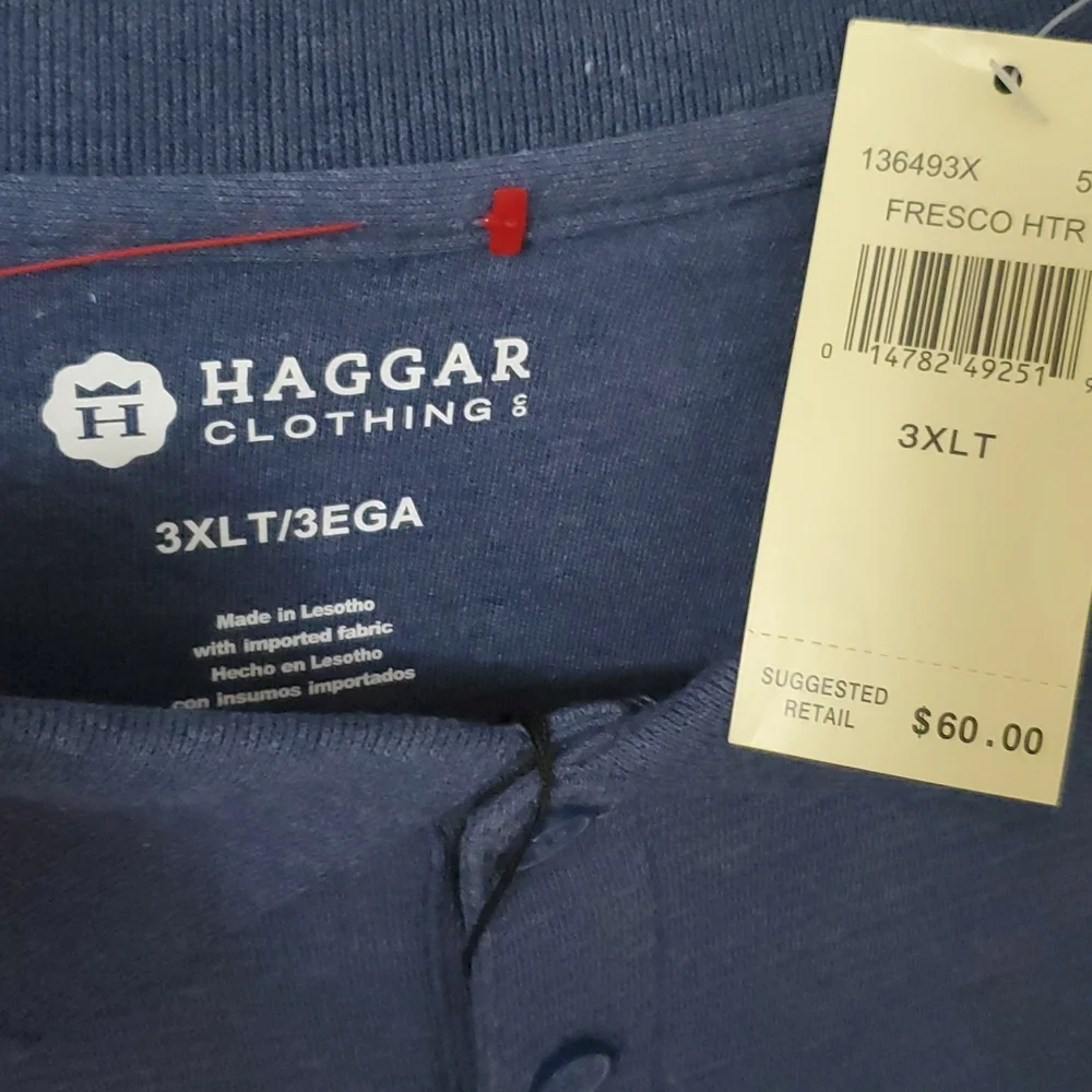 Haggar polo collard long sleeve shirt - Picture 4 of 6